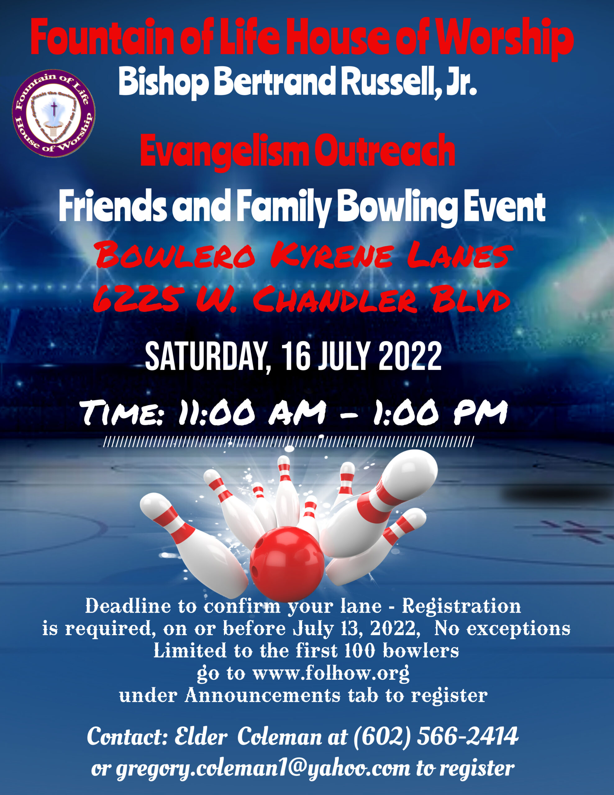 Friends & Family Bowling Event - July 16