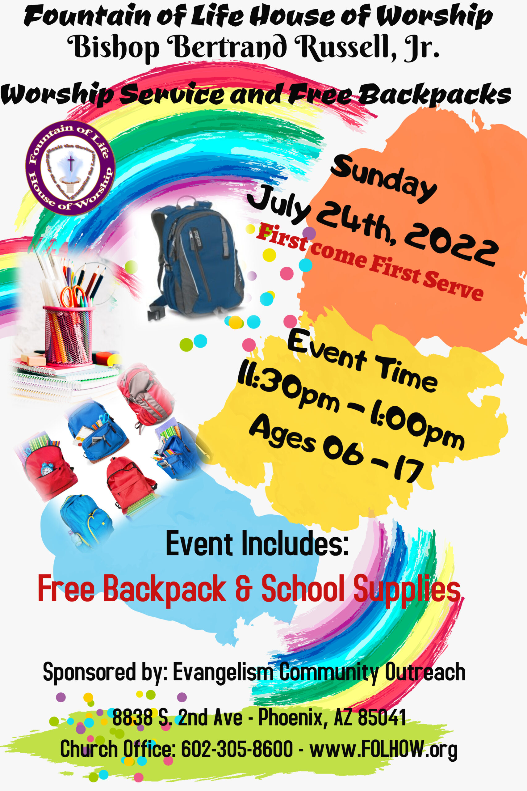 Free Backpack Giveaway - July 24