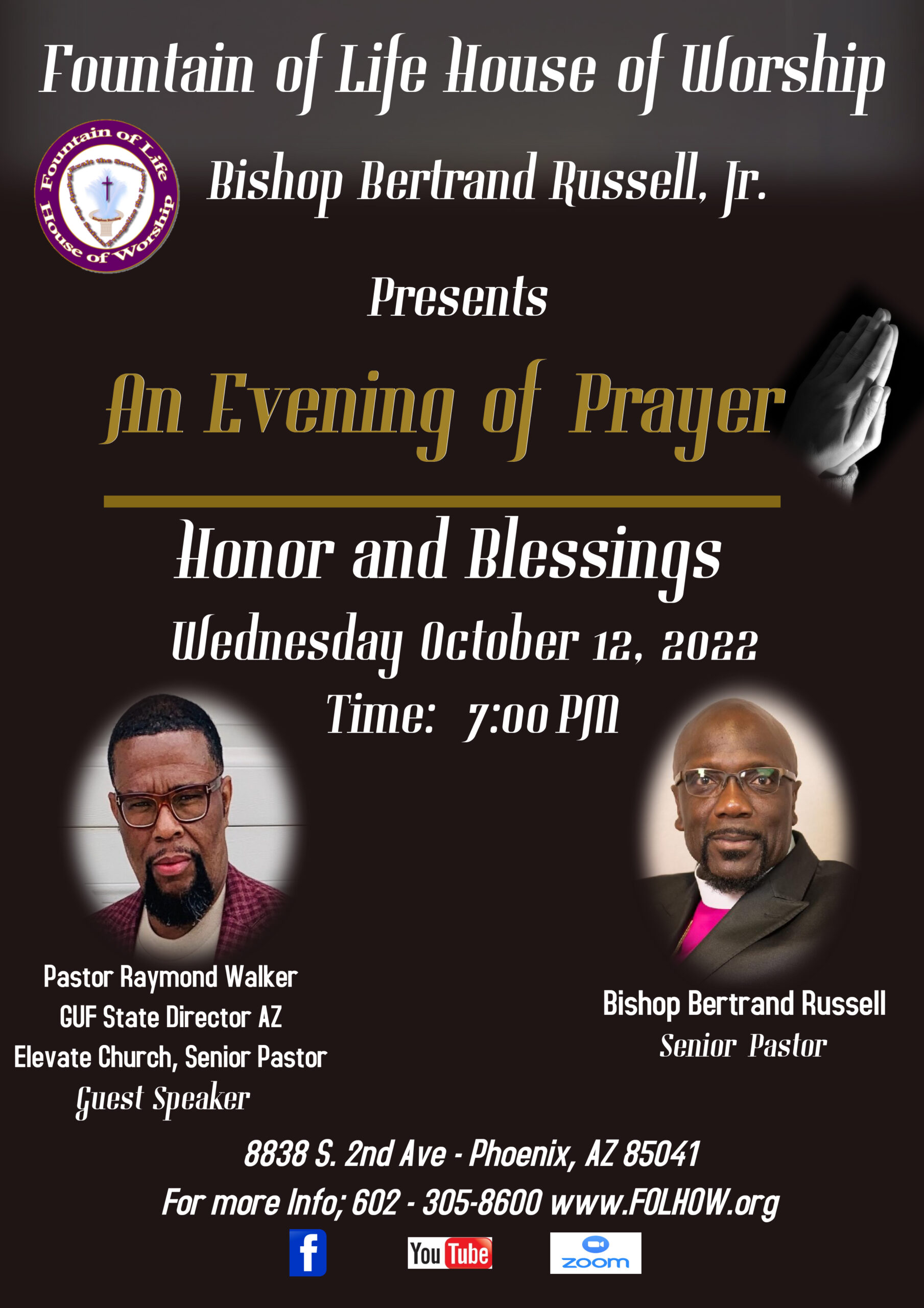 An Evening of Prayer - Oct. 12