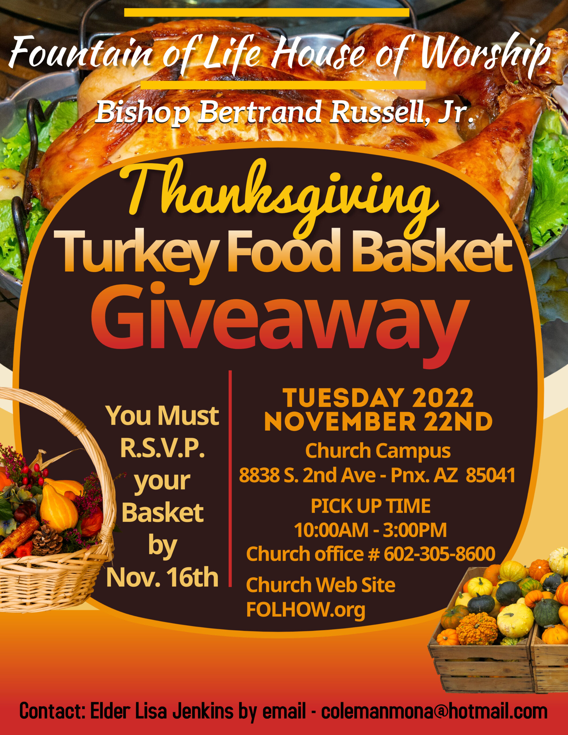 Thanksgiving Food Basket Giveaway - Nov. 22