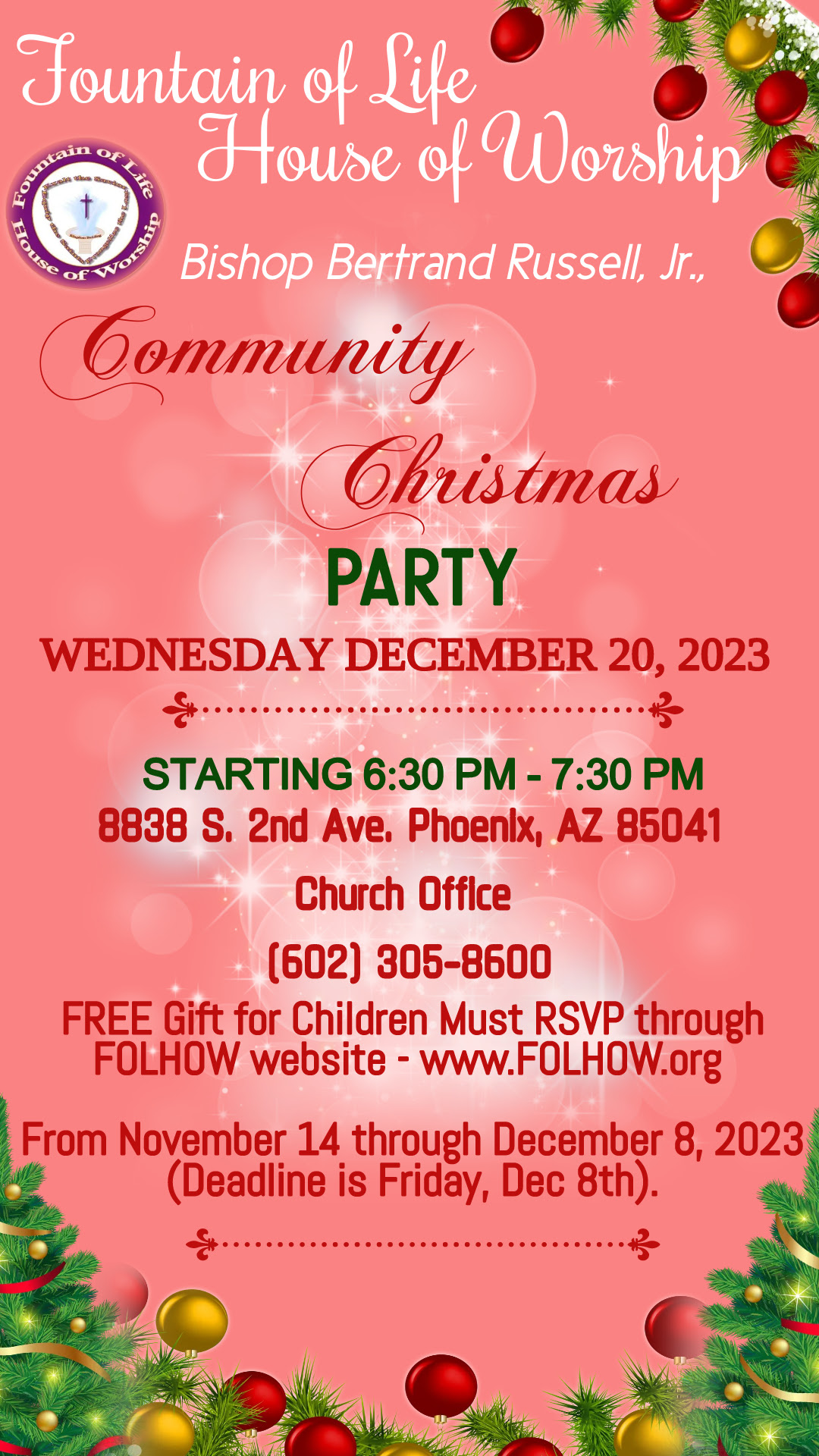 Community Christmas Party - Dec. 20
