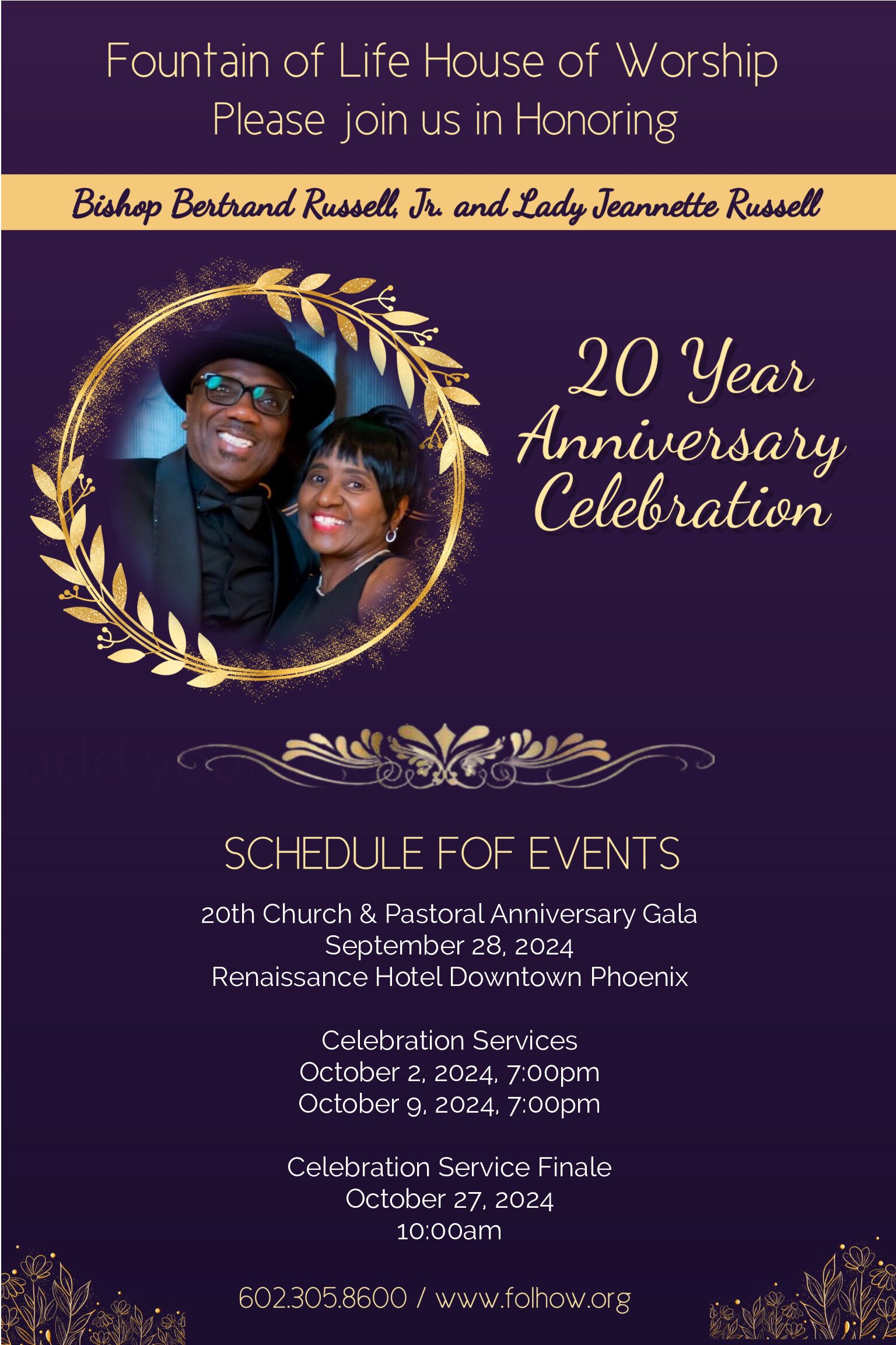 Pastoral and Church Anniversary Gala - Sept. 28