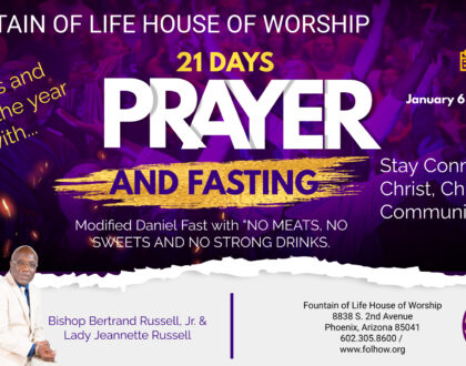 21 Days Prayer and Fasting - Jan. 6-26