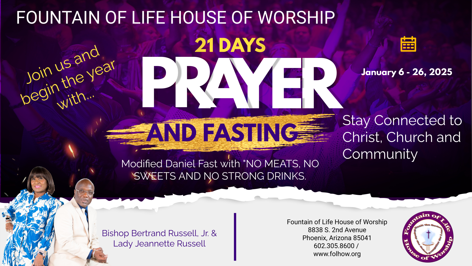 21 Days Prayer and Fasting - Jan. 6-26