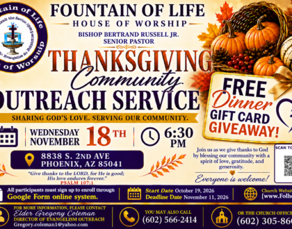 Thanksgiving Community Outreach Service - Nov. 18