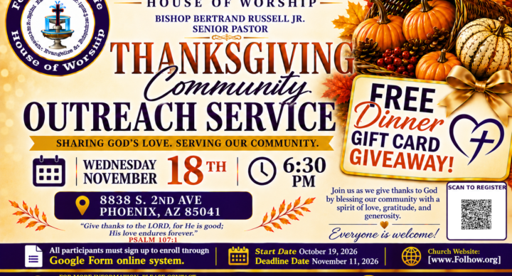 Thanksgiving Community Outreach Service - Nov. 18